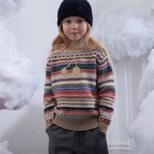 Bonpoint intarsia knit cherry jumper Yr 4